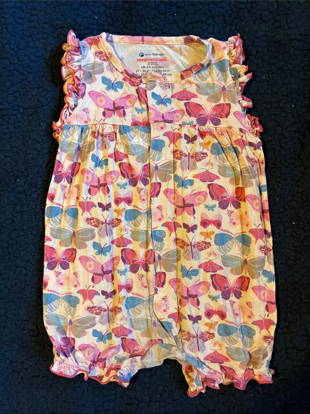 Magnetic Me Pink & Blue Butterfly Magnet-Front Romper
